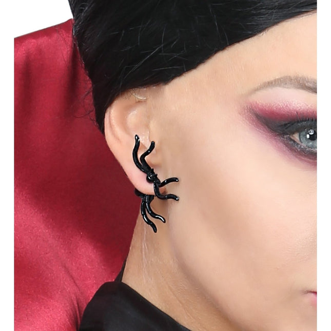 Halloween Oorbellen Zwart Spinnen van Widmann koop je bij Partywinkel