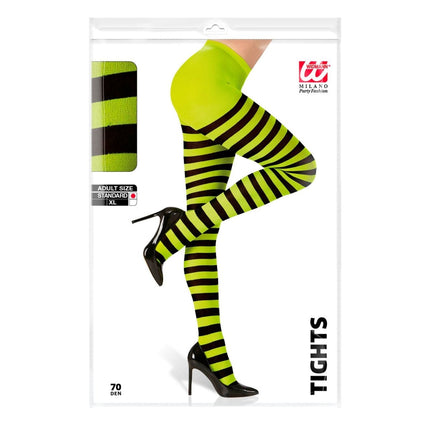 Halloween Panty Zwart Groen Gestreept van Widmann koop je bij Partywinkel