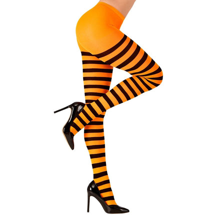 Halloween Panty Zwart Oranje Gestreept van Widmann koop je bij Partywinkel