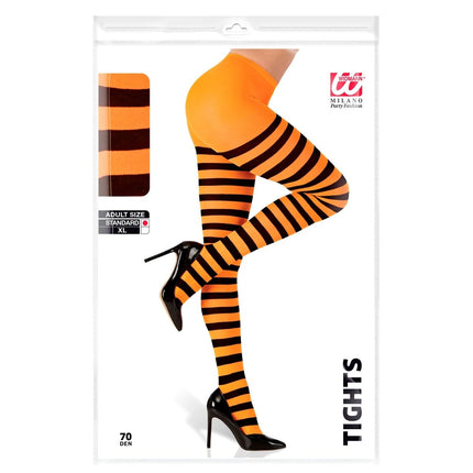 Halloween Panty Zwart Oranje Gestreept van Widmann koop je bij Partywinkel