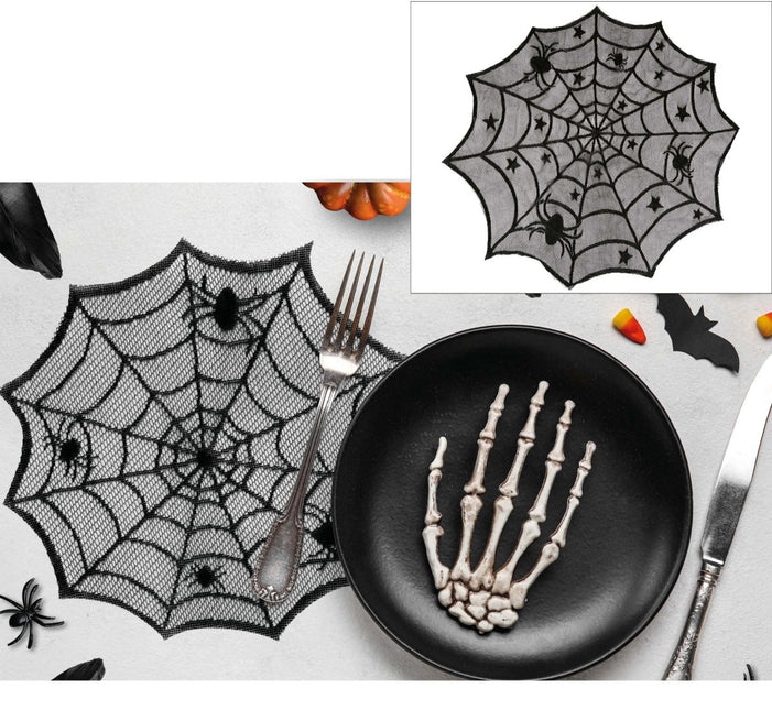 Halloween Placemats Spinnenweb 30cm van Fiestas Guirca koop je bij Partywinkel