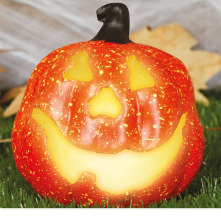 Halloween Pompoen Deluxe met Licht 15cm van Fiestas Guirca koop je bij Partywinkel