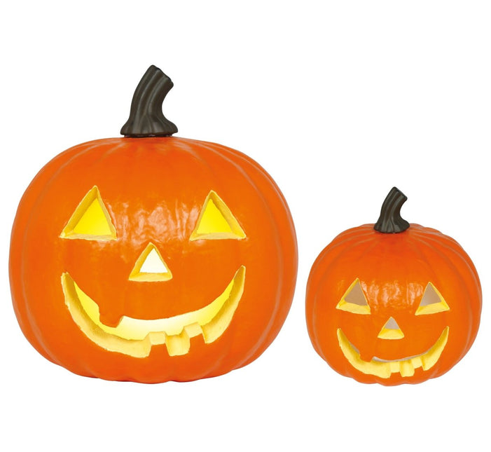 Halloween Pompoen Oranje Foam Met Licht 28cm van Fiestas Guirca koop je bij Partywinkel