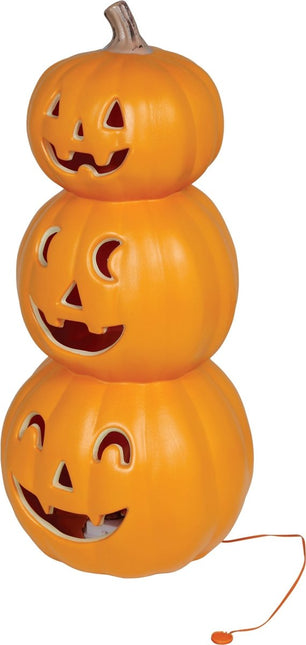 Halloween Pompoen Stapel Met Licht 52cm van Fiestas Guirca koop je bij Partywinkel