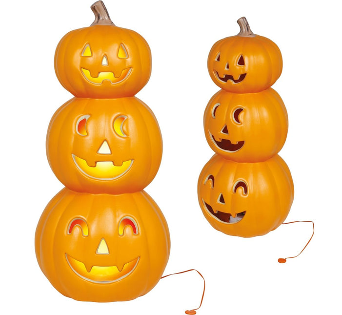 Halloween Pompoen Stapel Met Licht 52cm van Fiestas Guirca koop je bij Partywinkel