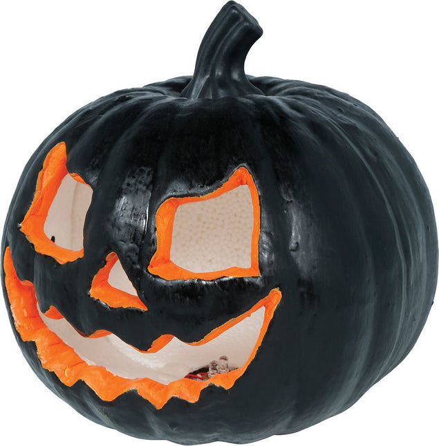 Halloween Pompoen Zwart Met Licht 20cm van Fiestas Guirca koop je bij Partywinkel