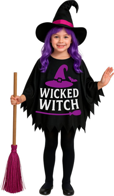 Halloween Poncho Kind Heks van Fiestas Guirca koop je bij Partywinkel