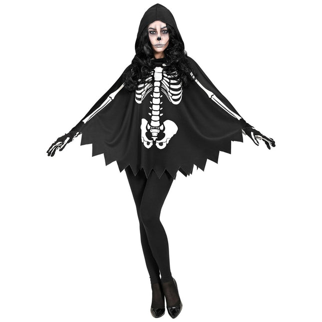 Halloween Poncho Skelet van Widmann koop je bij Partywinkel