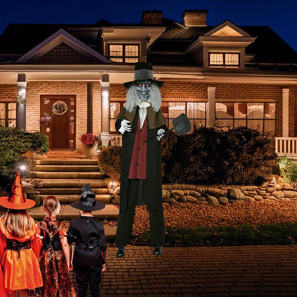 Halloween Pop Begrafenisondernemer Met Licht, Geluid En Beweging 2,3m van Fiestas Guirca koop je bij Partywinkel