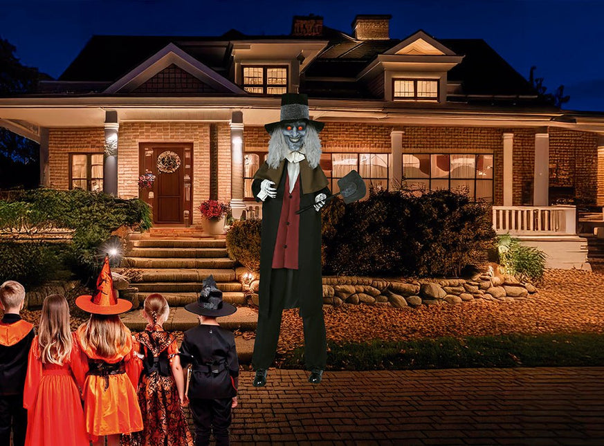 Halloween Pop Begrafenisondernemer Met Licht, Geluid En Beweging 2,3m van Fiestas Guirca koop je bij Partywinkel