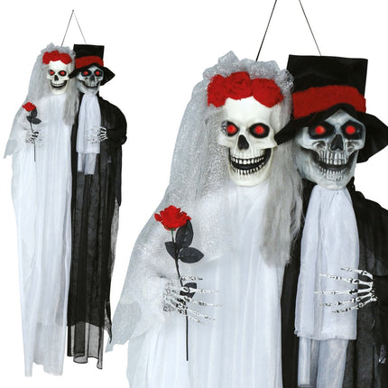 Halloween Pop Bruidspaar Met Licht En Geluid 1,85m van Fiestas Guirca koop je bij Partywinkel