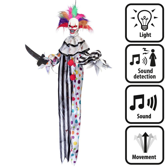 Halloween Pop Gekleurd Clown 1,20m van Boland koop je bij Partywinkel