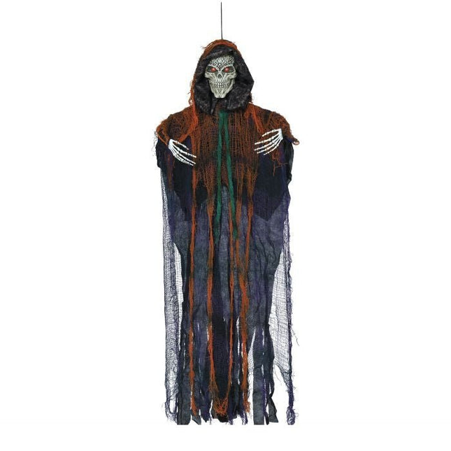 Halloween Pop Gekleurd Skelet Met Licht, Geluid En Beweging 1,2m van Fiestas Guirca koop je bij Partywinkel