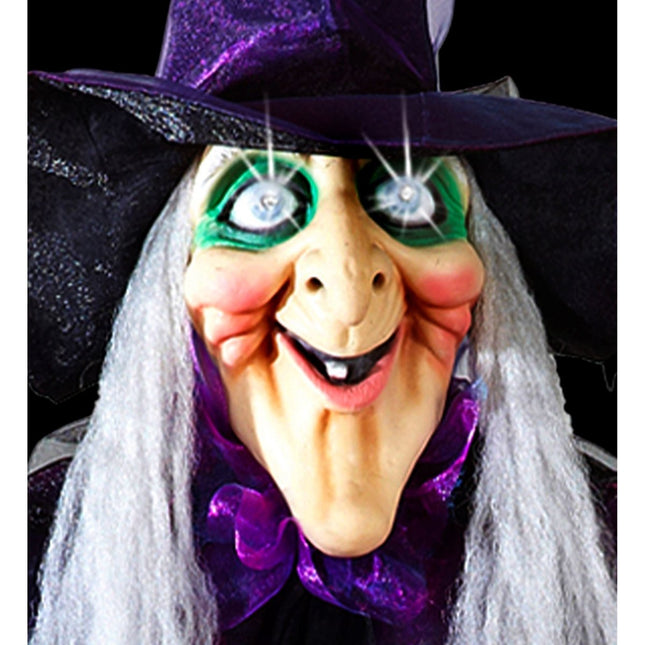 Halloween Pop Heks Met Licht, Geluid En Beweging 1,83m van Widmann koop je bij Partywinkel