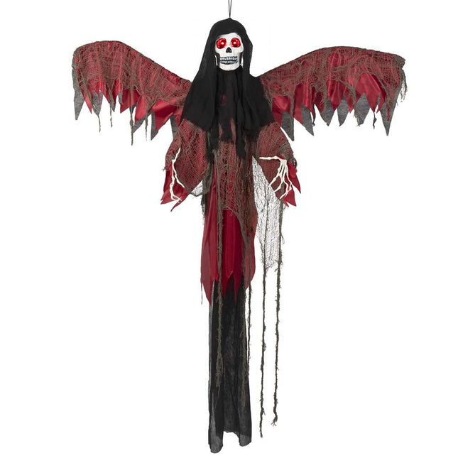 Halloween Pop Vliegend Skelet Rood 198cm van Boland koop je bij Partywinkel