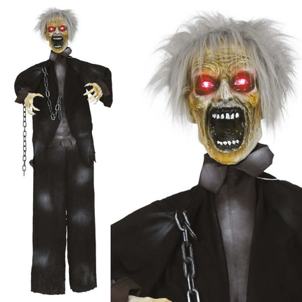 Halloween Pop Zombie Met Licht, Geluid En Beweging 1,7m van Fiestas Guirca koop je bij Partywinkel