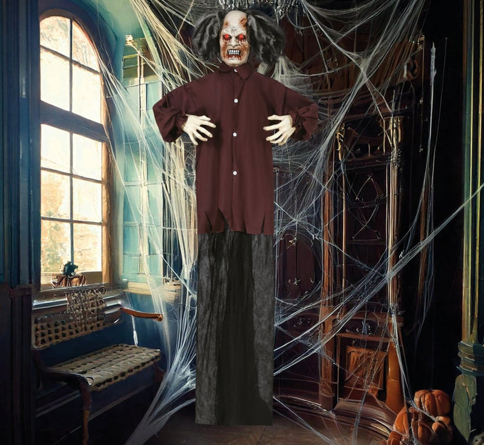Halloween Pop Zombie Met Licht, Geluid En Beweging 1,8m van Fiestas Guirca koop je bij Partywinkel