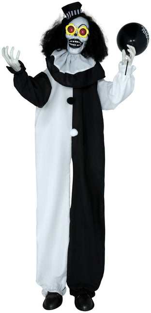 Halloween Pop Zwart Wit Clown Met Licht En Geluid 1,7m van Fiestas Guirca koop je bij Partywinkel
