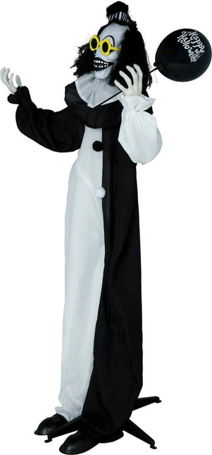 Halloween Pop Zwart Wit Clown Met Licht En Geluid 1,7m van Fiestas Guirca koop je bij Partywinkel