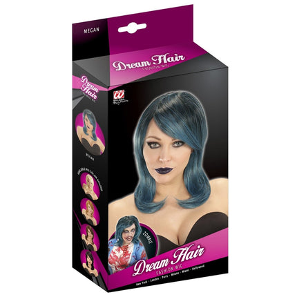 Halloween Pruik Blauw Bob van Widmann koop je bij Partywinkel