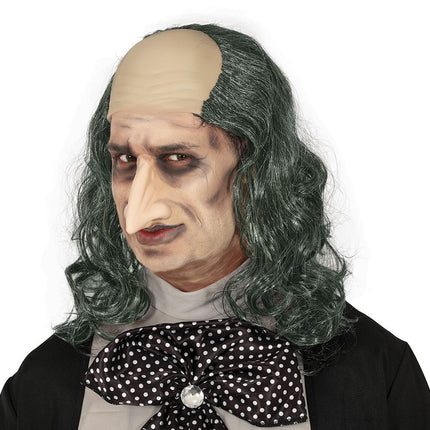 Halloween Pruik Kaal Met Lang Grijs Haar van Fiestas Guirca koop je bij Partywinkel