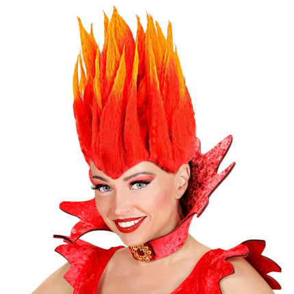 Halloween Pruik Oranje Diablo van Widmann koop je bij Partywinkel