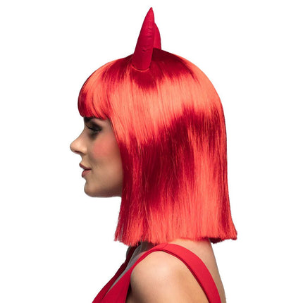 Halloween Pruik Rood Duivel van Boland koop je bij Partywinkel
