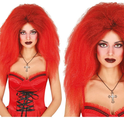 Halloween Pruik Rood Lang Haar van Fiestas Guirca koop je bij Partywinkel