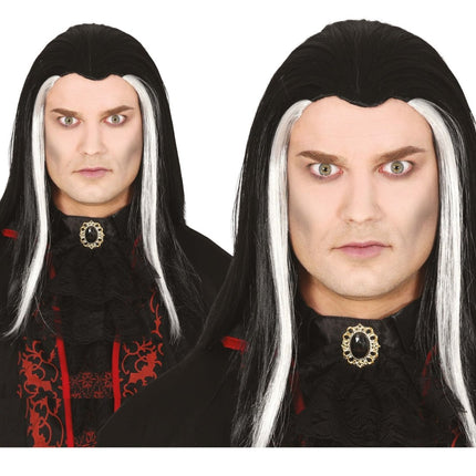 Halloween Pruik Wit Zwart Vampier van Fiestas Guirca koop je bij Partywinkel