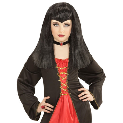 Halloween Pruik Zwart Vampier van Widmann koop je bij Partywinkel