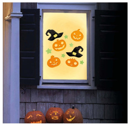 Halloween Raamdecoratie Pompoenen van Fiestas Guirca koop je bij Partywinkel