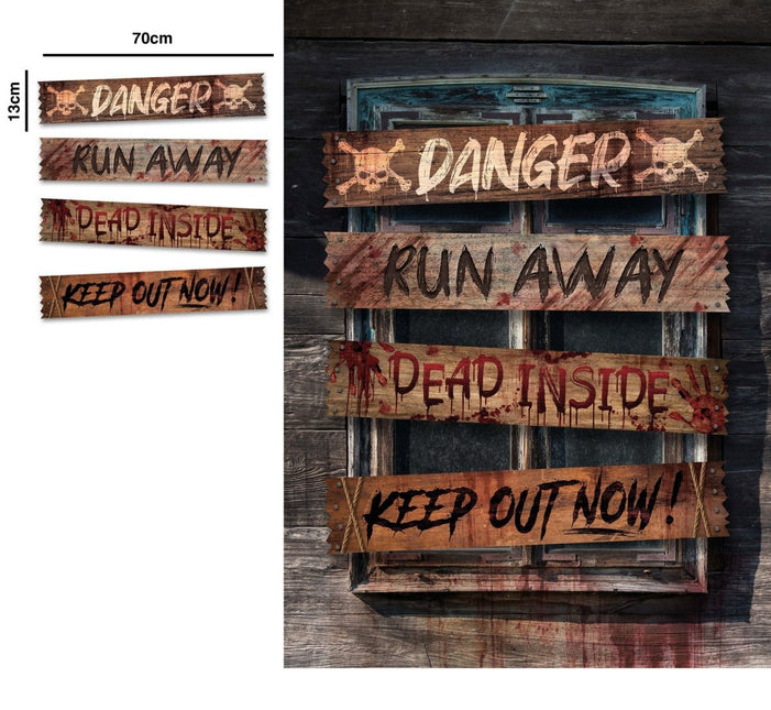 Halloween Raamsticker Danger 70cm van Fiestas Guirca koop je bij Partywinkel