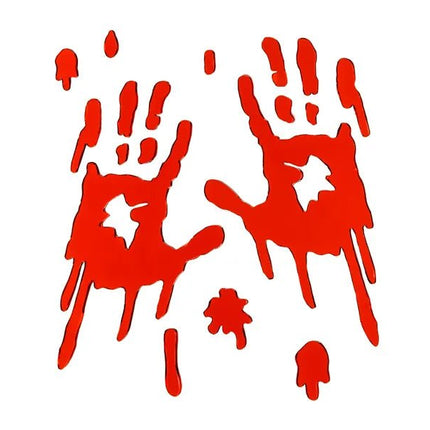 Halloween Raamsticker Rood Bloederige Handen 24,5cm van Partydeco koop je bij Partywinkel