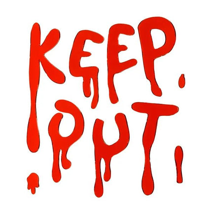 Halloween Raamsticker Rood Keep Out 18cm van Partydeco koop je bij Partywinkel