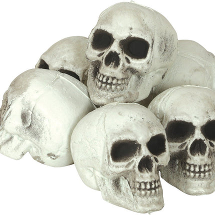 Halloween Schedel 8cm 6st van Fiestas Guirca koop je bij Partywinkel