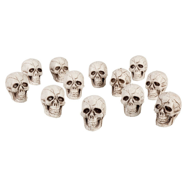 Halloween Schedels Set 3cm 12 delig van Boland koop je bij Partywinkel