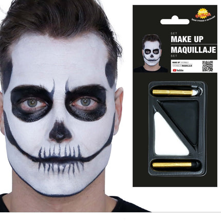 Halloween Schminkset Zwart Wit 4 delig van Fiestas Guirca koop je bij Partywinkel