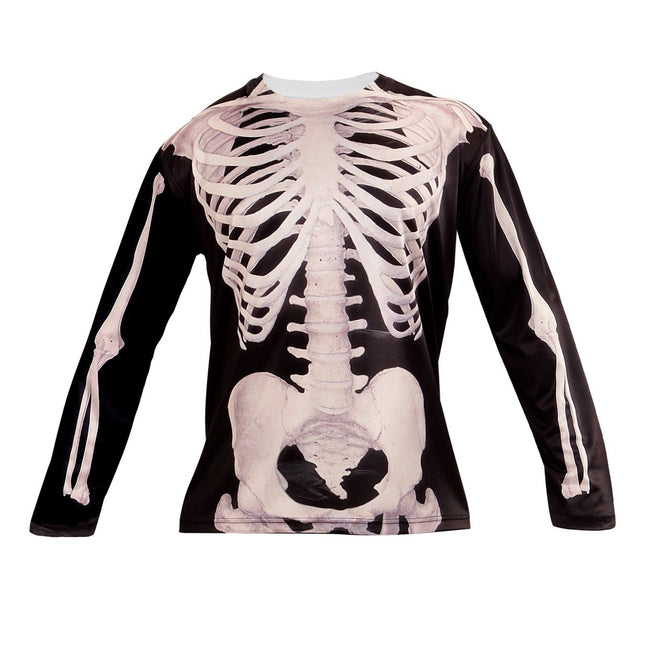 Halloween Shirt Heren Skelet van Widmann koop je bij Partywinkel