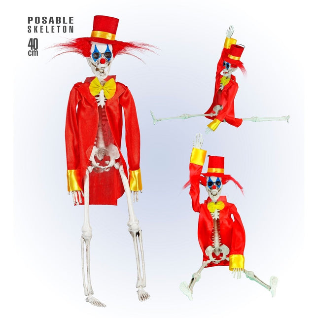Halloween Skelet Clown 40cm van Widmann koop je bij Partywinkel