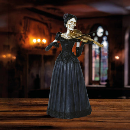 Halloween Skelet Vrouw Met Viool 26cm van Fiestas Guirca koop je bij Partywinkel