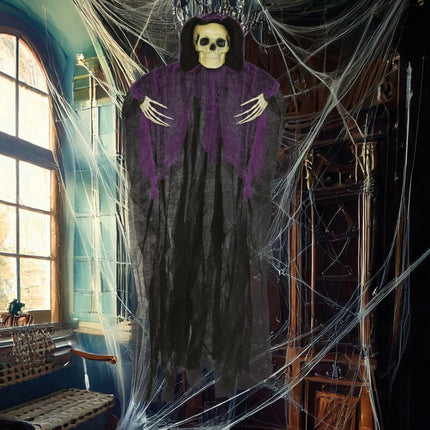 Halloween Skelet Zwart Paars Skelet 90cm van Fiestas Guirca koop je bij Partywinkel