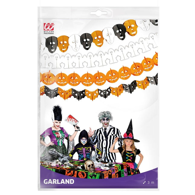 Halloween Slinger Doodshoofd En Spook 3m van Widmann koop je bij Partywinkel