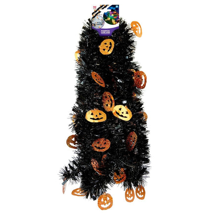Halloween Slinger Zwart Oranje Pompoen 3m van Widmann koop je bij Partywinkel