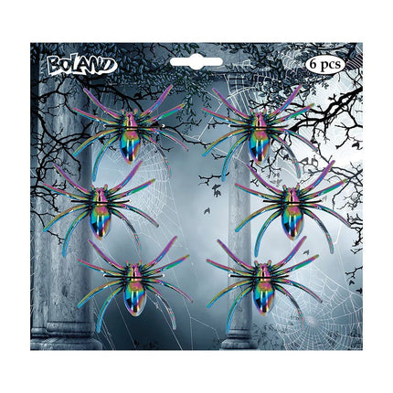 Halloween Spinnenweb Met Spin 5,5cm 6st van Boland koop je bij Partywinkel