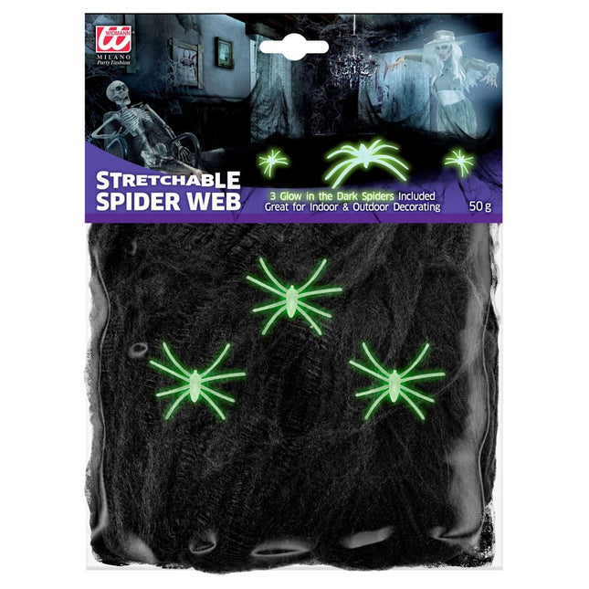 Halloween Spinnenweb Met Spinnen 4 delig van Widmann koop je bij Partywinkel