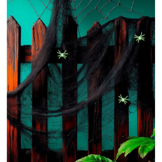 Halloween Spinnenweb Met Spinnen 4 delig van Widmann koop je bij Partywinkel