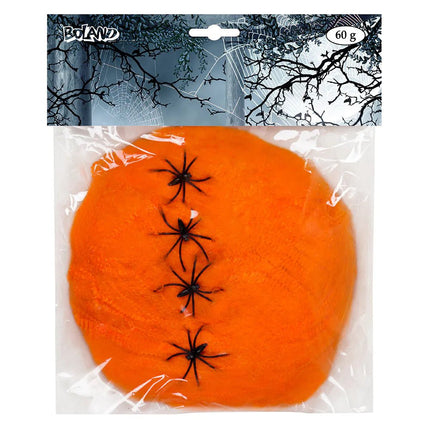 Halloween Spinnenweb Oranje 5 delig van Boland koop je bij Partywinkel