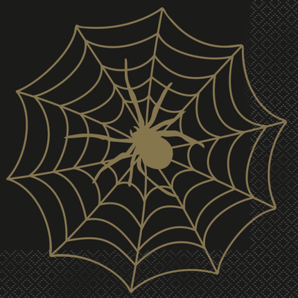 Halloween Spinnenweb Servetten 16st van Unique koop je bij Partywinkel