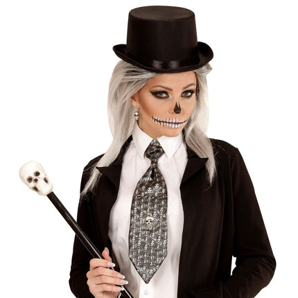 Halloween Stropdas Skelet Metallic van Widmann koop je bij Partywinkel