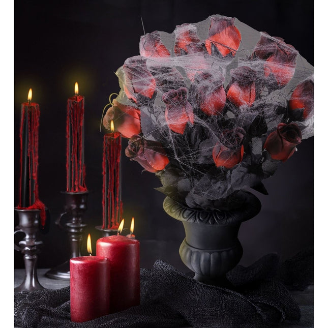 Halloween Tafeldecoratie Vaas Met Rozen van Widmann koop je bij Partywinkel